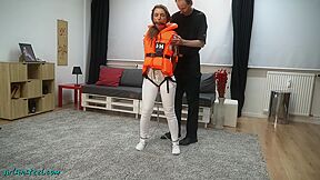 Senta Is Trying A Life Jacket And Her Handcuffs