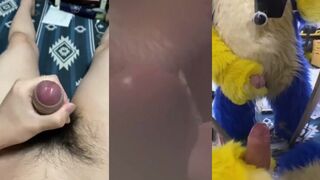 Compilation of Rojes3179's wild fursuit and cumshots with a big dick twist
