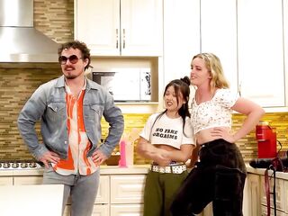 Marvelous Lesbian Charlie Forde And Lulu Chu Banged By Time Traveller Dude