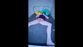 tgirl plays with her own clone a willy