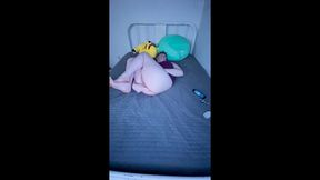 tgirl plays with her own clone a willy