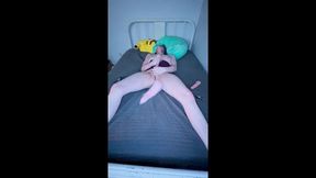 tgirl plays with her own clone a willy