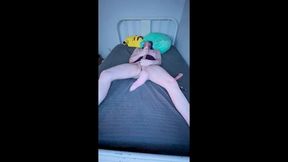 tgirl plays with her own clone a willy
