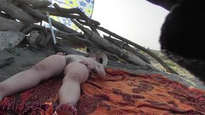 Pussy Flash! My French Teacher Misscreamy Masturbates on Beach &amp; Voyeurs Help Her!