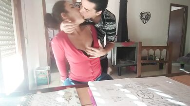 Teacher fucks college student in her big ass home