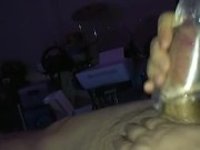 creampie on my brand new see-through toy (huge load)