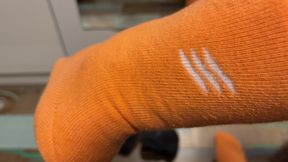 Earl Smile - Bold Orange Socks with White Stripe Details