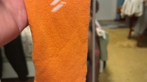 Earl Smile - Bold Orange Socks with White Stripe Details