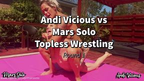 ANDI VICIOUS VS MARS SOLO: TOPLESS SEX WRESTLE WITH STRAP ON PUNISHMENT ROUND