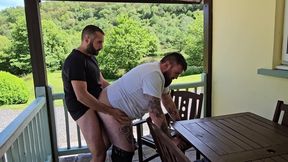 Outdoor Bear Fucking Bareback in Public