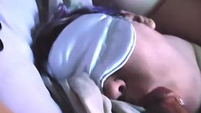 Gothy babe gives a mind-blowing blowjob while blindfolded and cuffed