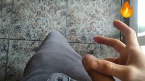 Juicy Big Fat Cock Gets Salivated and Masturbated at My Straight Friend's House (big Cumshot)!