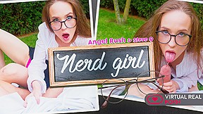 Angel Rush Steve Q in Nerd girl - VirtualRealPorn
