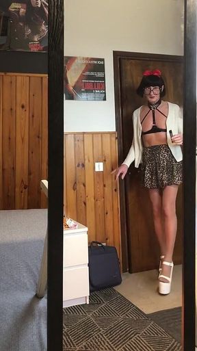 Walking in the New White High Heels Shoes