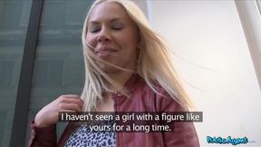 Blonde Natural Russian with Amazing Tits Fucked in Public Staircase - Public Agent