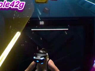 Nicole42g plays Beat Saber. S1 Ep1b: "Boundless" Playing in Brassiere! Difficulty Normal:)