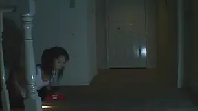 Japanese AV model is a horny babe giving head