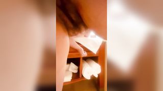 Fucking and Finger Bang my goddess PAWG Wifey inside Hotel Toilet while her Snatch SQUIRTS all over the Floor