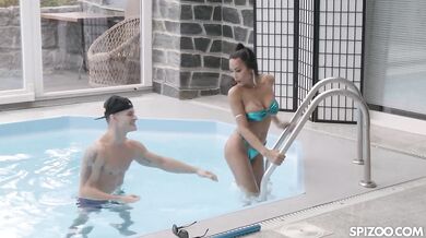 Asian Babe Polly Pons Couldnt Resist From Pool Boy Huge Dick