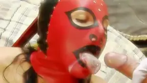 Sensual Masked Woman Rides Two Clowns Amidst the Forest Depths