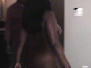 Large ass black bitch likes getting screwed by lengthy ebony rod in her gaping snatch