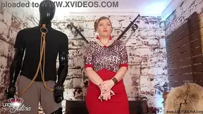 German MILF domina trains anal slave with a finger