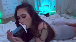 Amateur girlfriend LICKS ears ASMR style