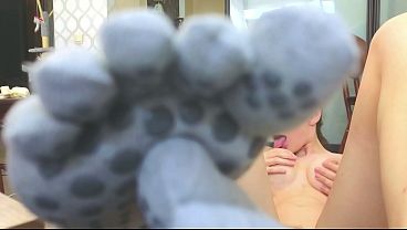 Squirt Fest in Yoga Socks