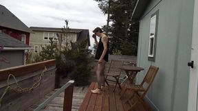 Kevinstockings wears fishnet out on the deck