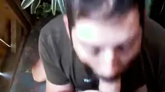 Bearded Daddy Gets Roadside Blowjob from Eager Twink
