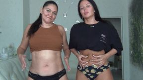 Evelina and LorY stretch and compression belly fat a