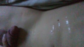 Naked Self-cummed on Transgal Playing with My Cumjuice