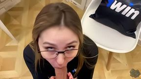 Fucked stepmom after winning 1win - hottest XXX with Russian milf!