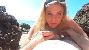 fucking doggystyle on a public beach pov