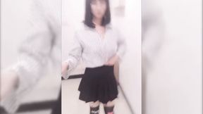 ”Exhibicionist Asian Ladyboy selfie stick videos flashing her prick on the street”