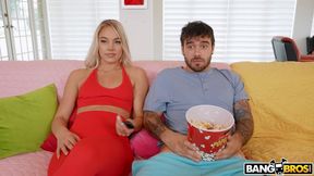 Stepbro hide his dick inside the popcorn bucket