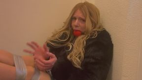 Doll Esme HUGE GAG & Dildo sucking in Fur Coat Home Invasion