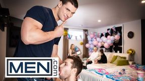 GUYS - Benjamin Blue Gets Splattered With A Faux-cock And Concludes Up Railing Malik Delgaty’s XXL Jizz-shotgun