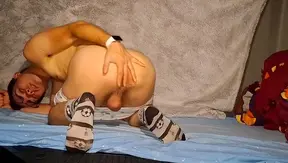 College Boy 18+ Finally Gets to Play With His Cock in Amateur Gay Socks Scene