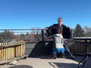 DICKFLASH public, a little redhead bitch gives me a tugjob and oral-sex during the time that her bf out Bigmax8inch