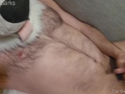 Furry Eunuch @AngryBarks gets hard rubbing his empty sack,shoots infertile cum💦 Good Neutered Puppy