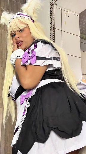 Shy Catgirl Maid Farting for Master - Cosplay Maid Cafe POV