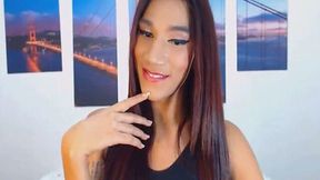 Horny Tranny Enjoys Playing Her Big Cock