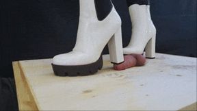 Crushing and Trampling Your Cock in White Dangerous Heeled Boots (Edited Version) - Tamystarly - Cock Balls Crush Trample, CBT, Bootjob, Trampling, Shoejob, Stomping