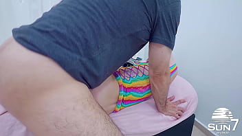 Hot blonde fucks the guy without a condom, with lots of anal