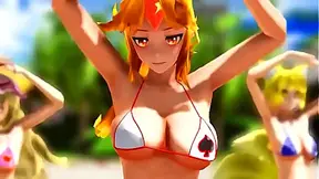Bikini Goddess Enchants Destiny With Seductive Moves in Hot 3D Hentai World