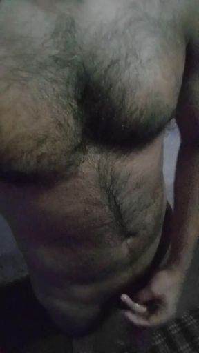 Delhi Hunk Boy Oiling Big Dick and Masturbating While No One in the Home