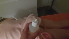 A hot oil massage for my wife with a hot orgasm
