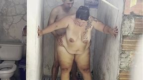STEPMOTHER FUCKS HER LOVER IN THE SHOWER