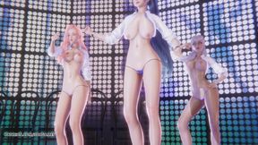 [mmd] T-ara - You Drive Me Crazy Ahri Akali Evelynn Kaisa Seraphine Sexy Striptease 4K 60fps